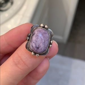 Sterling silver purple bohemian ring